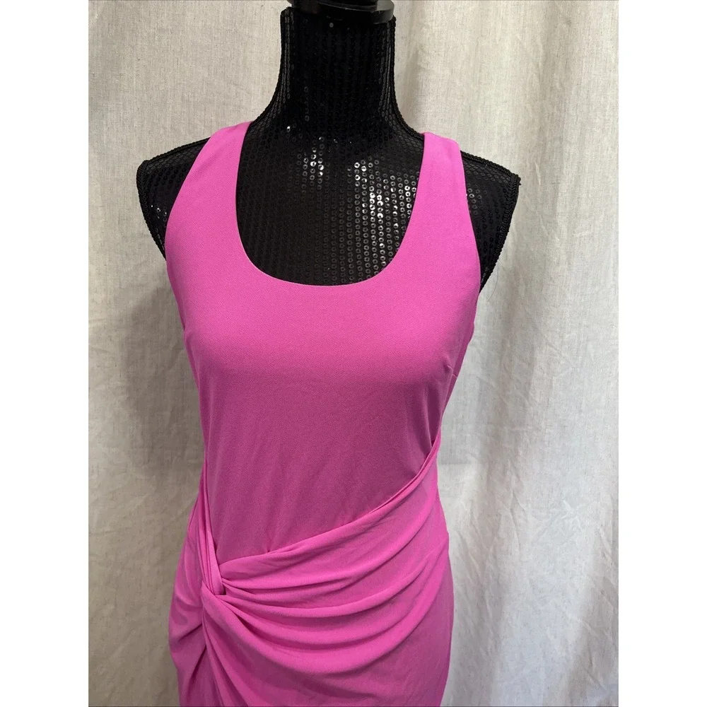 ONE33 DARCY MAXI DRESS IN FUCHSIA PINK WRAP OPEN SLIT UNDERSKIRT SIZE 4